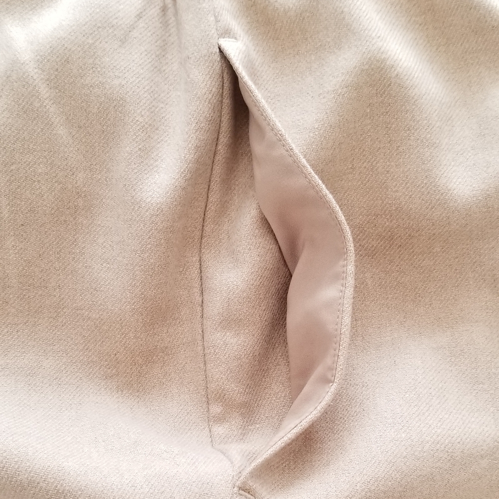 VINCE Front Pleated Wide Leg Elastic Waistband Pants Size L Large Beige … - Picture 12 of 12